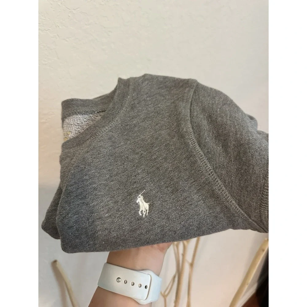 Polo Ralph Lauren Girls Large 12-14 Heather Gray French Terry Dress Pony Logo